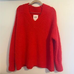 Aerie Vibrant Red V-Neck Sweater